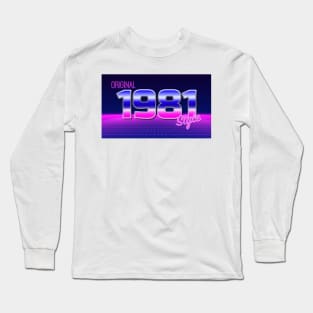 Original 1981 Style - 80s Neon Grid Nostalgia Long Sleeve T-Shirt